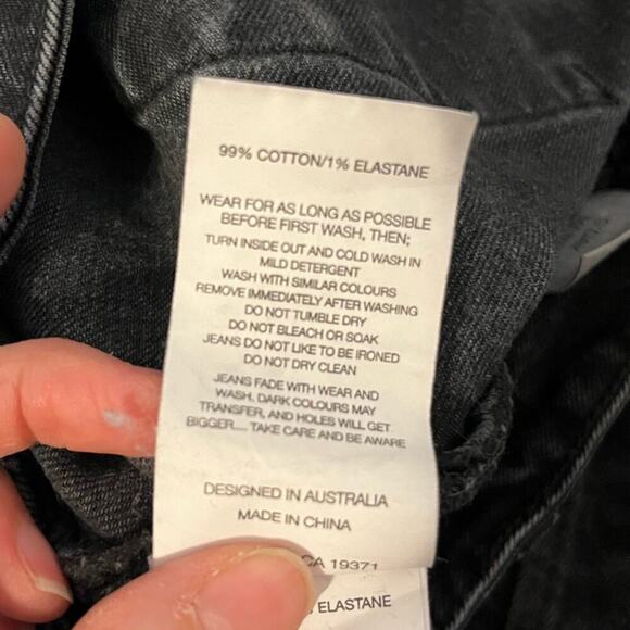 Rolla’s Dusters High Rise Slim Straight Leg Jeans Comfort Jet Black 25 - Picture 10 of 10